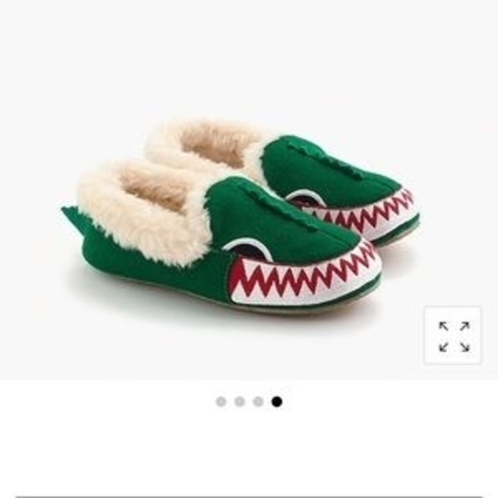 Crewcuts Green and White Dino Slippers